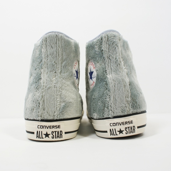 Converse Hi Top Sneaker Girly Gray Fur🐰 SALE NEW! - Picture 4 of 6